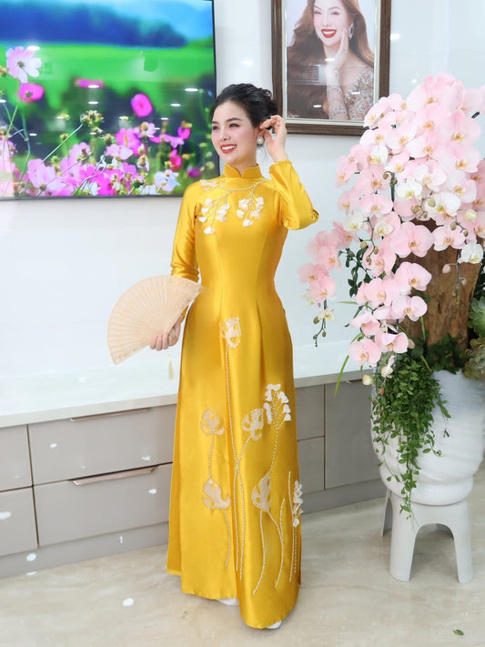 RB-6: Ao Dai 9999 design in florist and bird patterns