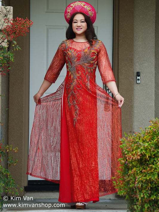 Glitter-1: Ao Dai kim tuyen dinh da