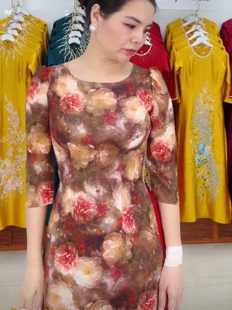 HQ-10: Ao Dai lua HQ lap the cubist (3D, mix) patterns